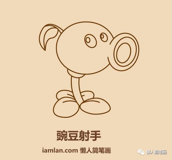 豌豆射手的画法，豌豆射手最神秘的几个形态怎么画（几笔画出植物大战僵尸里的豌豆射手）