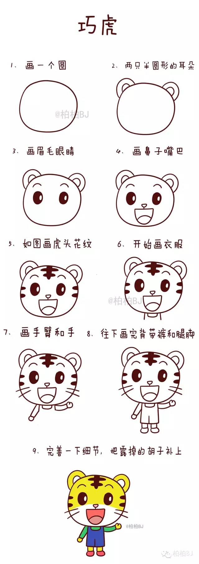巧虎简笔画(一二三画个圈巧虎)