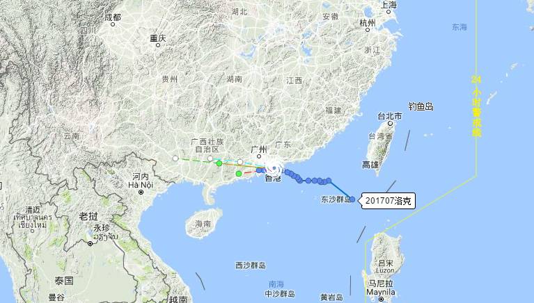 中国台风网实时路径，如何查询台风实时路径（台风“洛克”已经登陆）