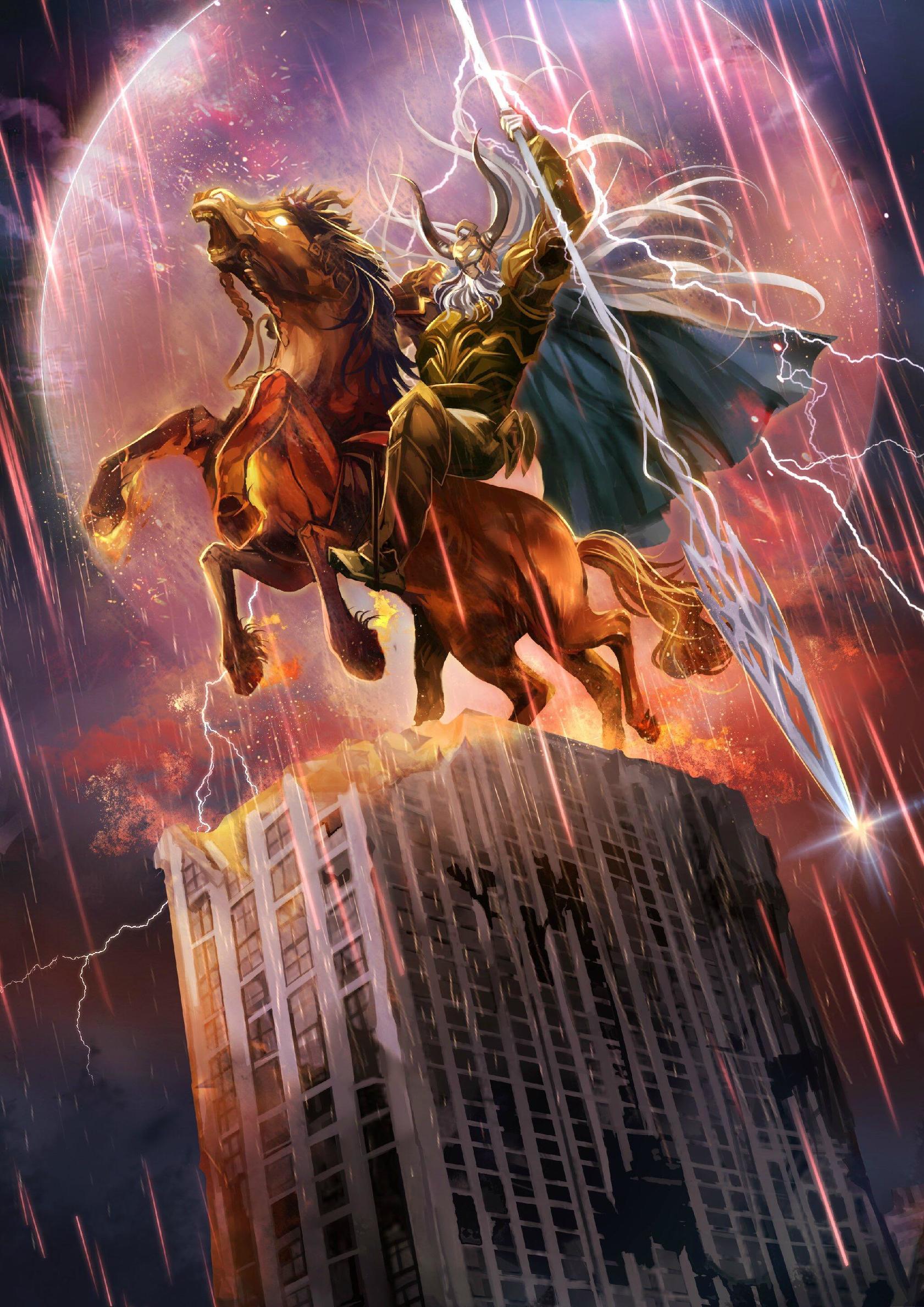 奥丁(odin)是北欧神话中的众神之父,阿萨神族的神王,司掌战争,权力