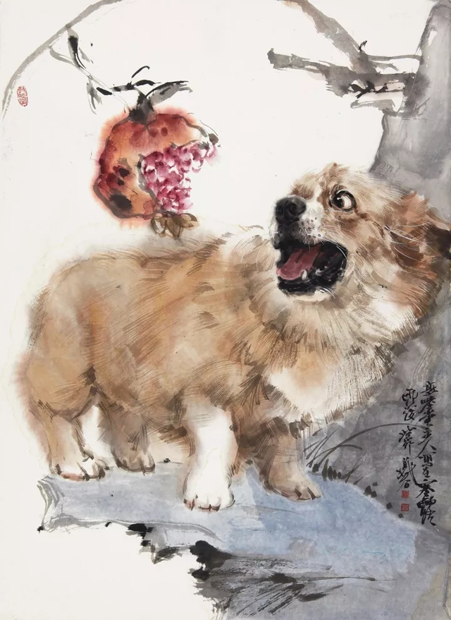 大摇大摆指什么生肖,晁谷画十二生肖—狗 - 玉三网