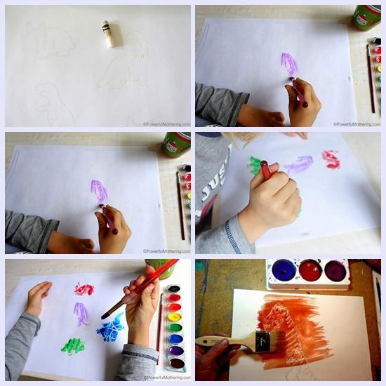 水彩笔画恐龙的画法，恐龙水彩画怎么画（恐龙主题绘画，恐龙也温柔）