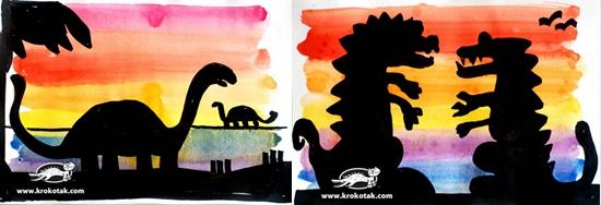 水彩笔画恐龙的画法，恐龙水彩画怎么画（恐龙主题绘画，恐龙也温柔）