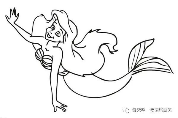 美人鱼简笔画（12款简单漂亮的美人鱼简笔画）