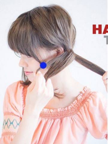 鱼骨辫的编法图解，怎么编鱼骨辫（10步DIY清新可爱双鱼骨辫）