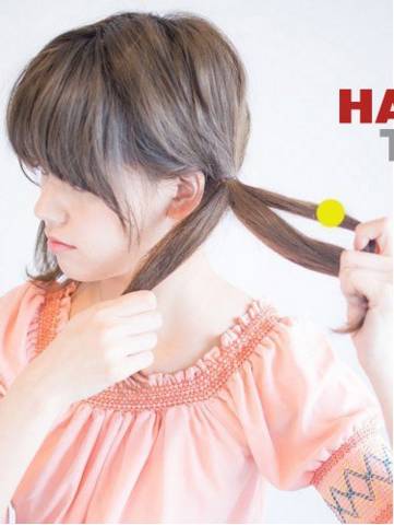 鱼骨辫的编法图解，怎么编鱼骨辫（10步DIY清新可爱双鱼骨辫）