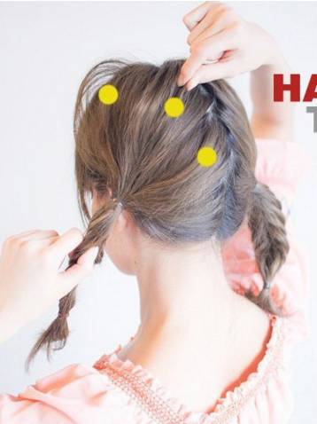 鱼骨辫的编法图解，怎么编鱼骨辫（10步DIY清新可爱双鱼骨辫）