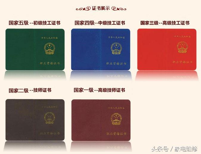 家电维修三级证书 电子家电维修职业资格证书等级划分