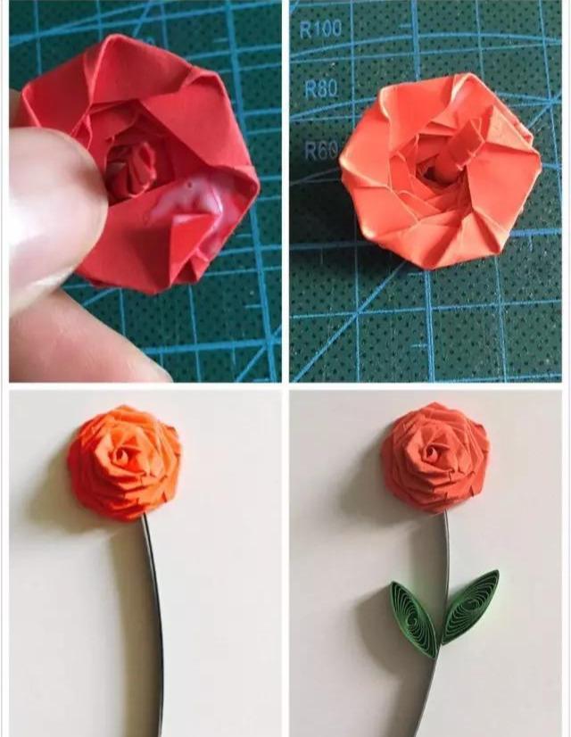 怎么做手工玫瑰花图片