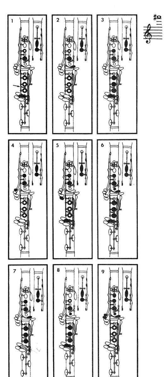 单簧管d调指法图图片