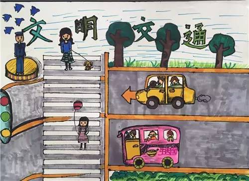 斑马线简笔画怎么画，斑马线简笔画图片大全 彩色（童心画文明交通绘画决赛开始啦）