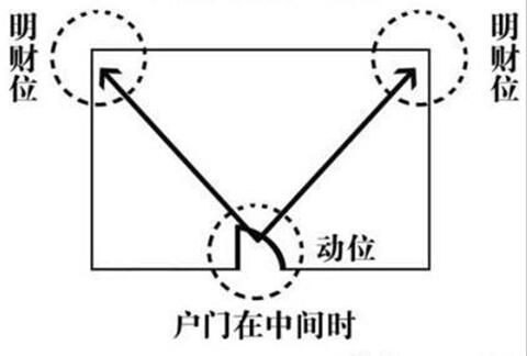 入户门与财位示意图，入户门正对放兰花图（难怪我儿天天说钱不够花）