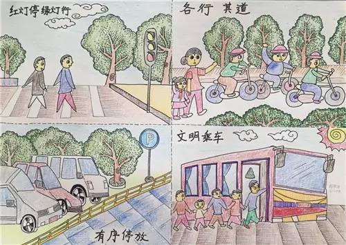 斑马线简笔画怎么画，斑马线简笔画图片大全 彩色（童心画文明交通绘画决赛开始啦）