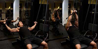 拉力器锻炼方法图解20个动作，拉力器锻炼方法图解（上斜拉力器夹胸动作图解）