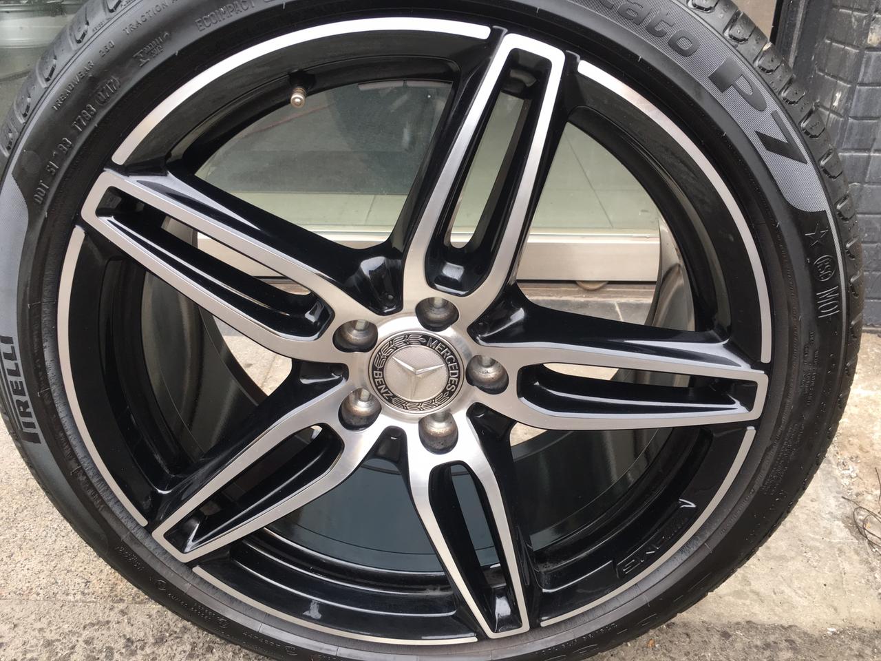 奔驰e300原厂原装19寸轮毂轮胎合装升级e系