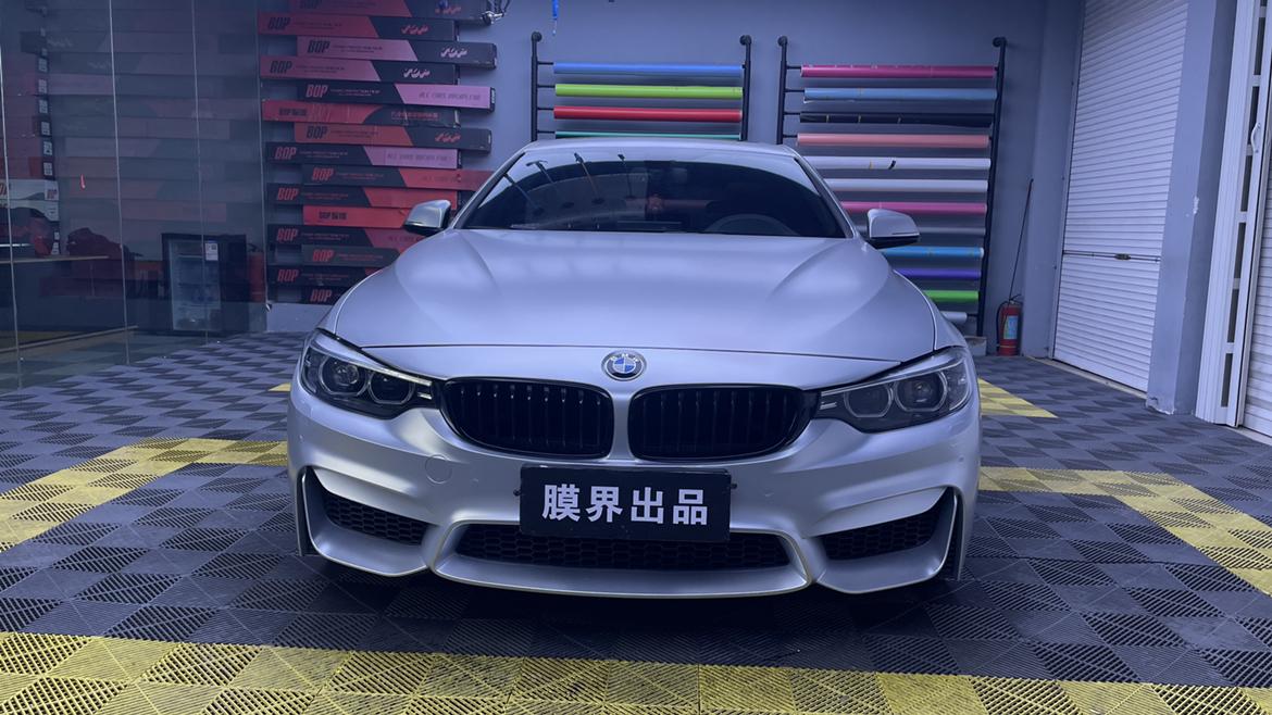 宝马4系改色贴膜电光银案例分享