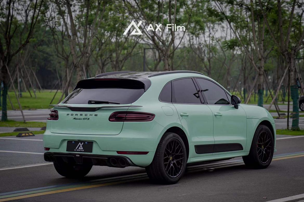 保时捷macan改色axfilm嵯峨绿