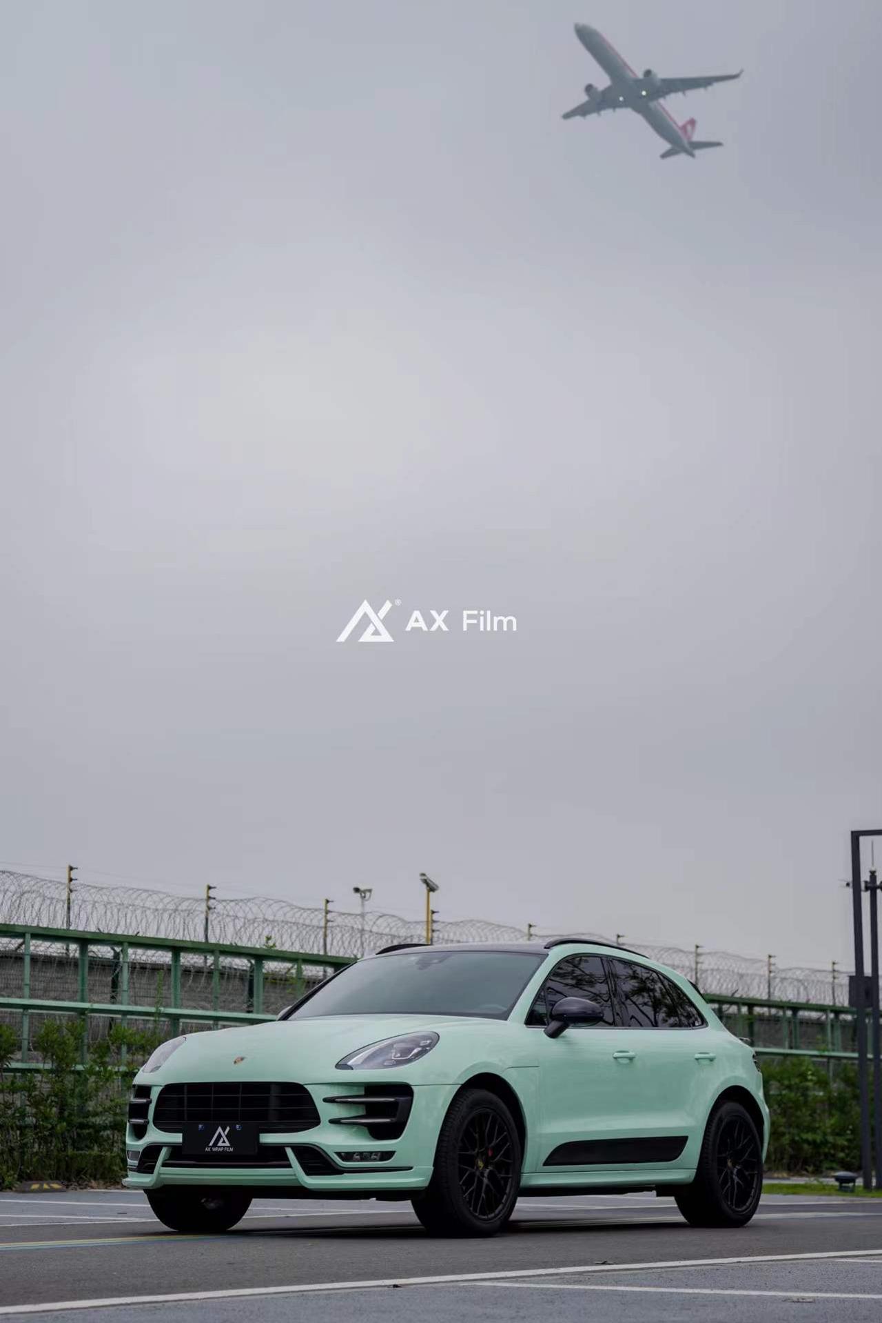 保时捷macan改色axfilm嵯峨绿