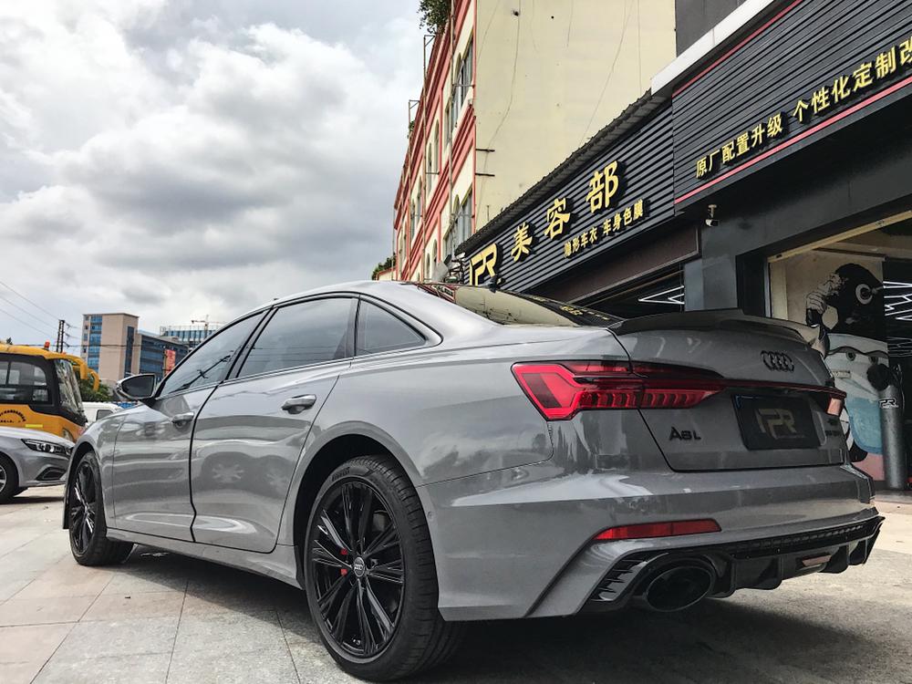 奥迪a6l 外观升级进化篇,全车纳多灰色膜,rs6前包围,r