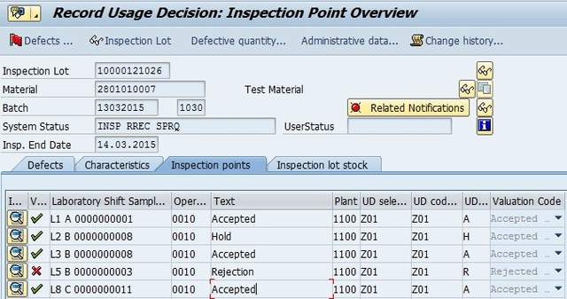 Inspection Points: Key settings and Usage