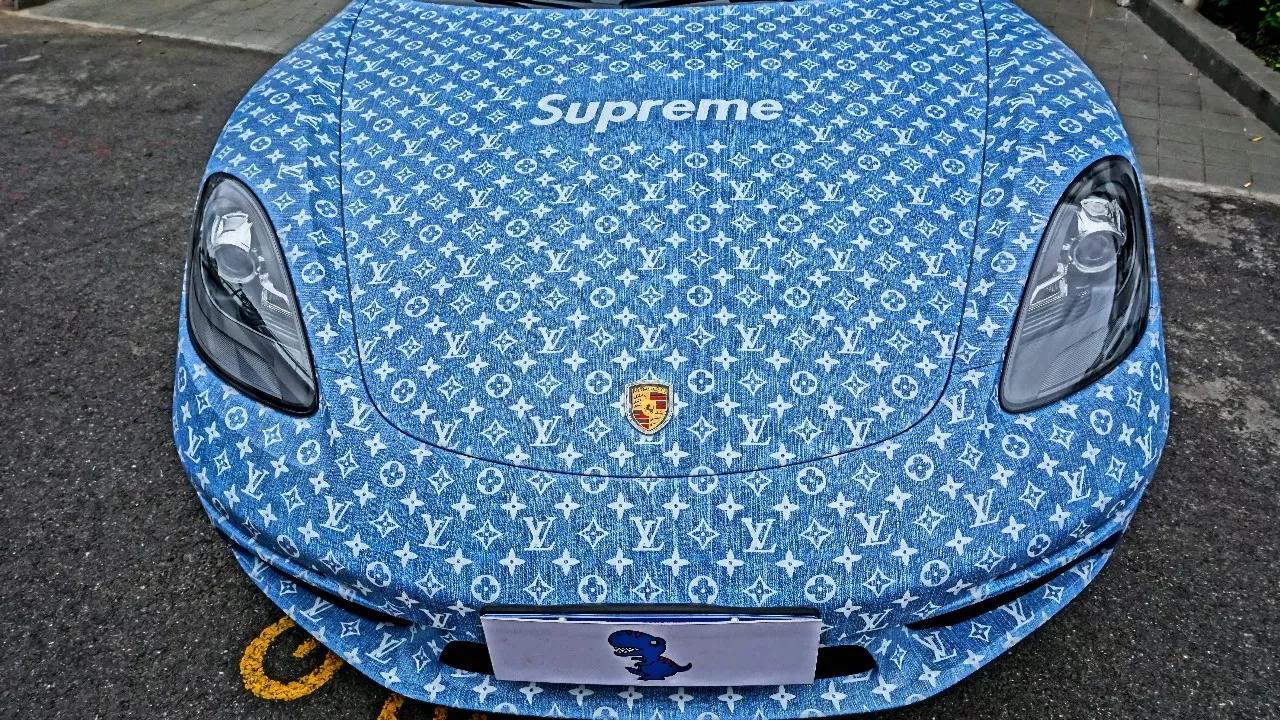 [改色贴膜〕保时捷718改色贴膜-lv-supreme定制彩