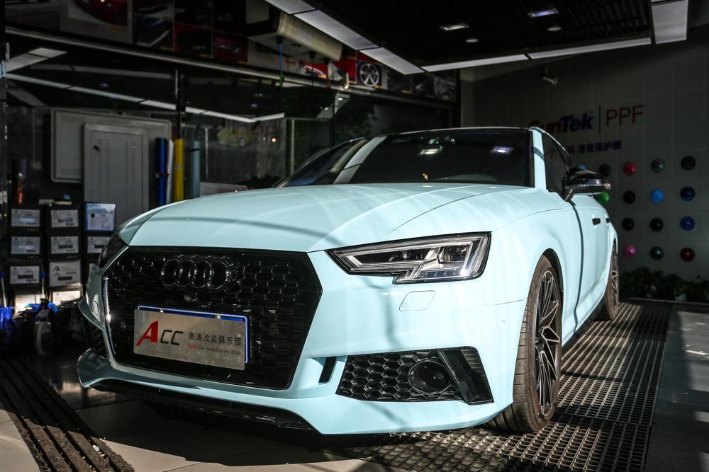 奥迪a4改色冰川蓝 喜欢清新颜色的可以行动啦_奥迪a4l车友圈_懂车帝