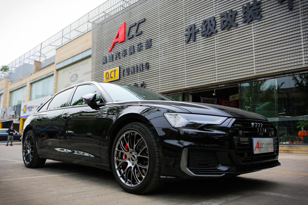 轮毂改装案例:奥迪新a6换装rays g16单片锻造轮毂,锻