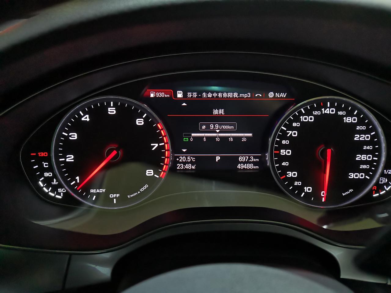 谁能解释下2018款奥迪a6的仪表盘在滑行时出现灰色,绿色代