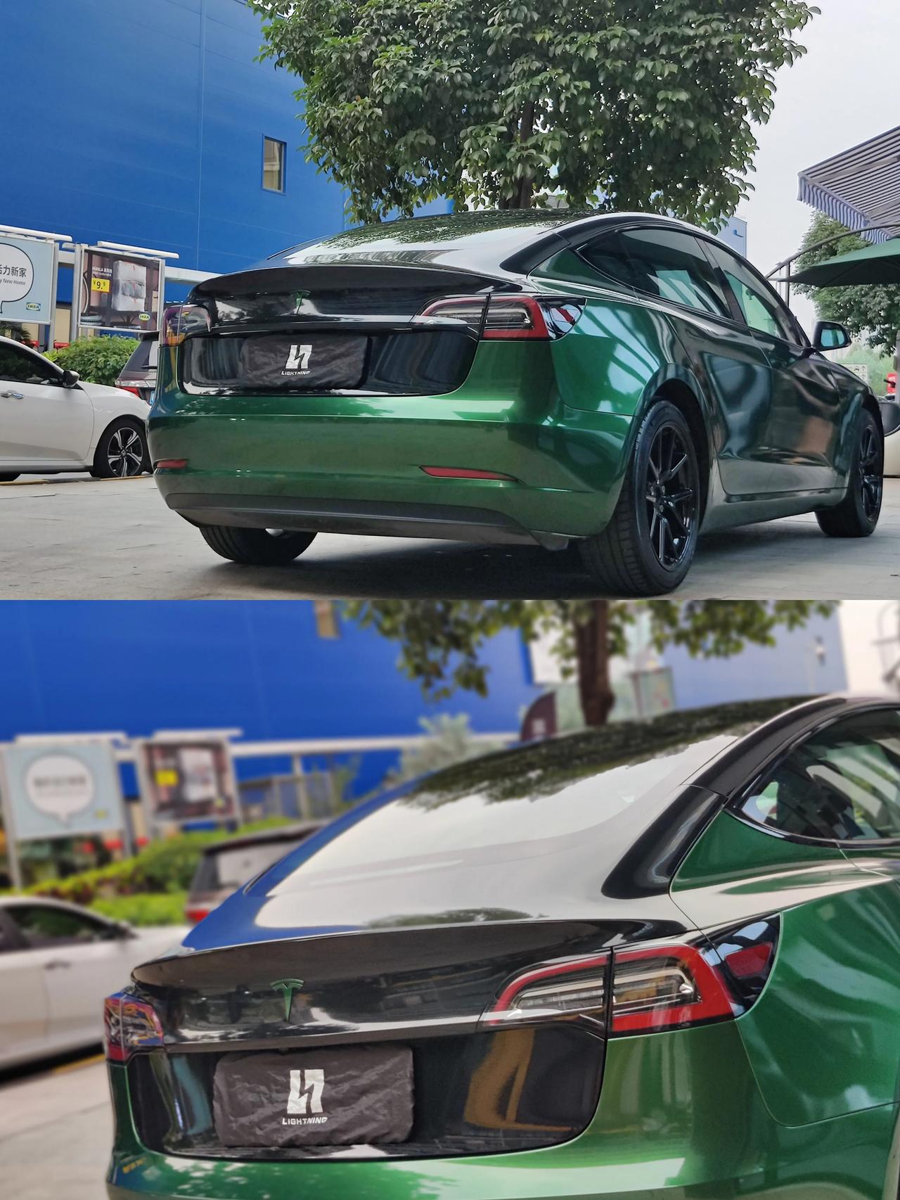 特斯拉|model3换颜色啦,特别的双拼#特斯拉model3