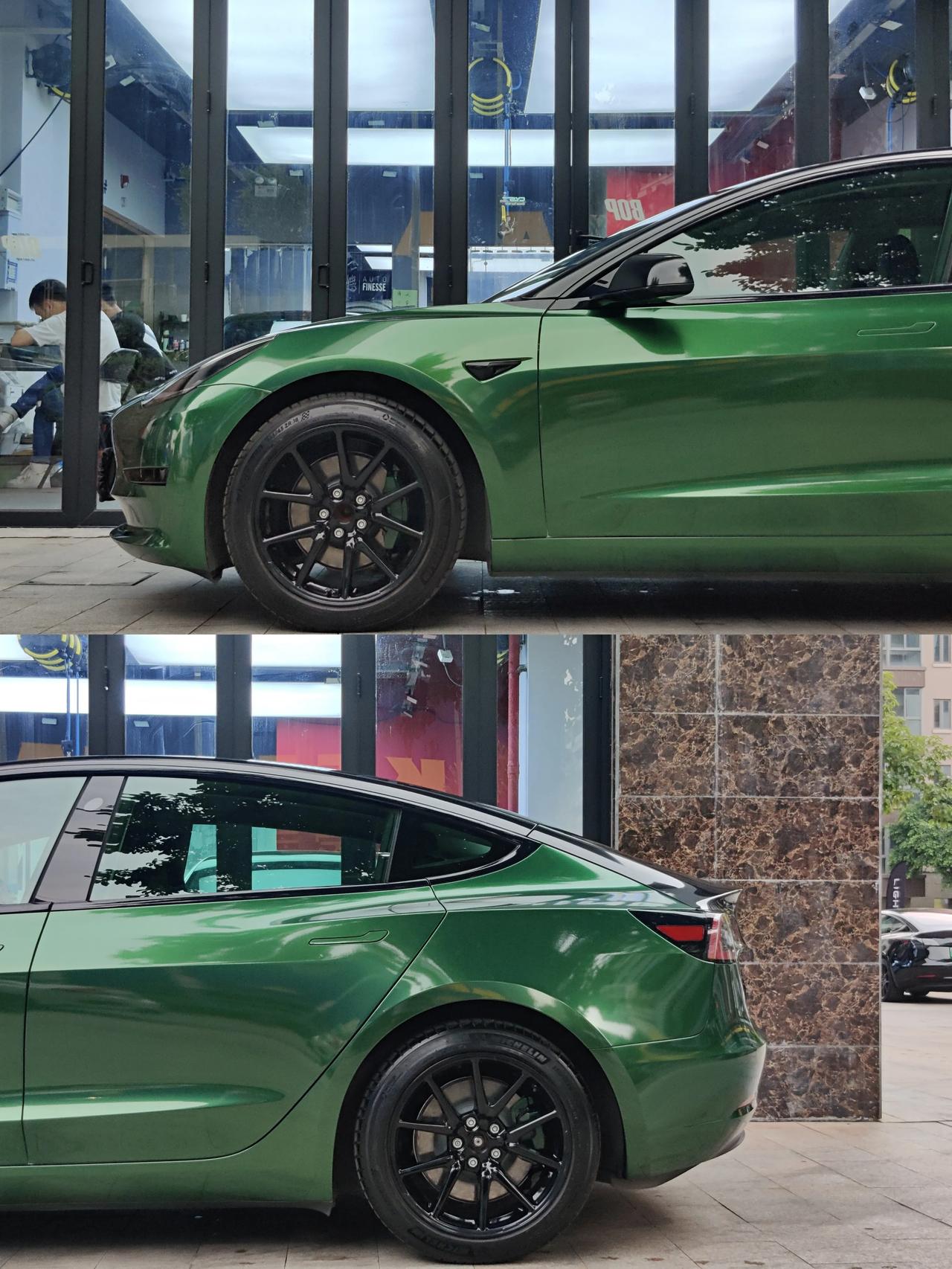 特斯拉|model3换颜色啦,特别的双拼#特斯拉model3