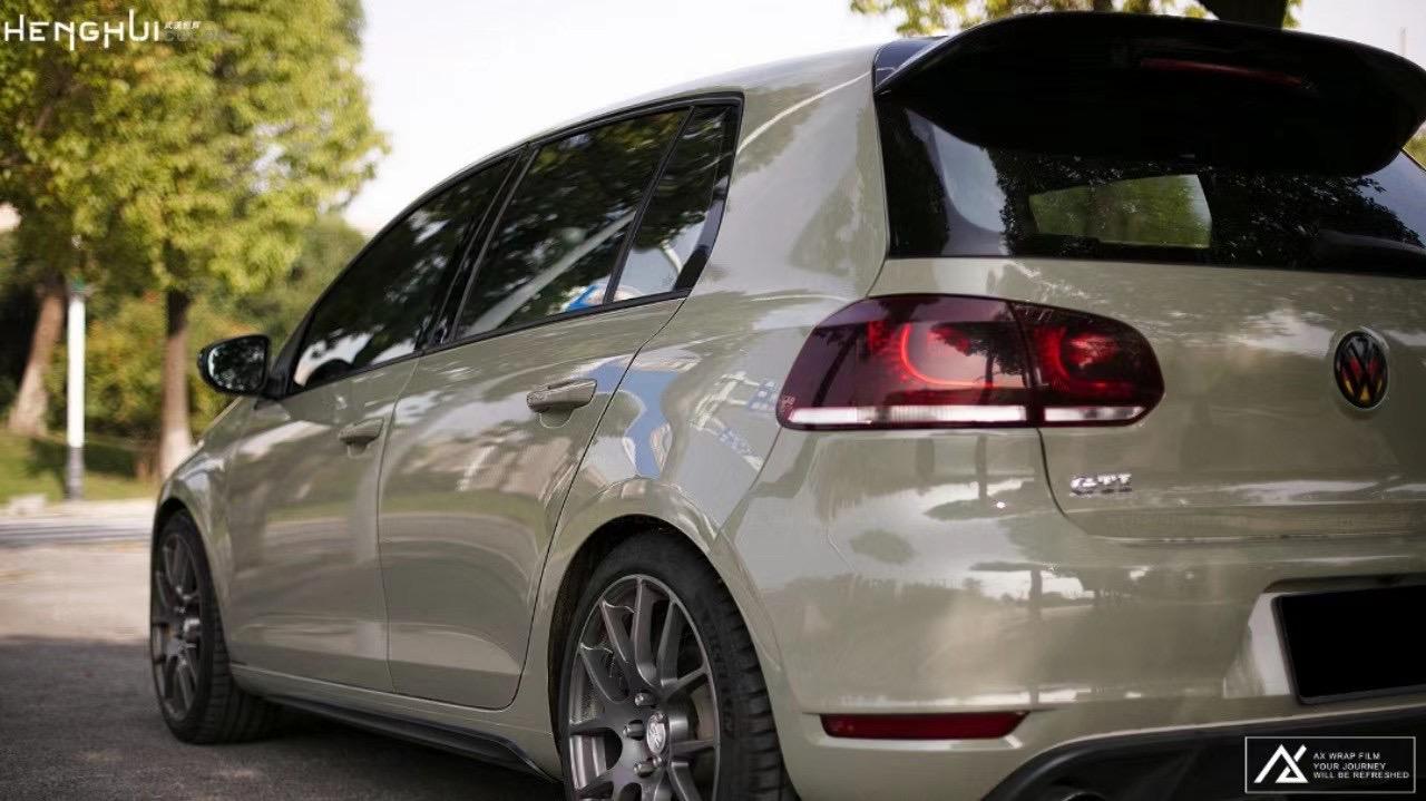 石家庄大众高尔夫gti改色ax高亮卡其绿