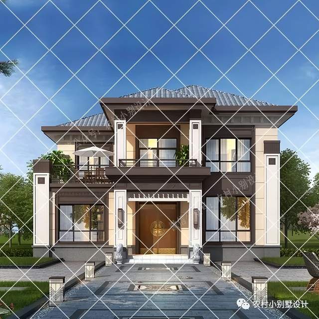 10套120平带挑空客厅二层农村别墅，外观高端大气
