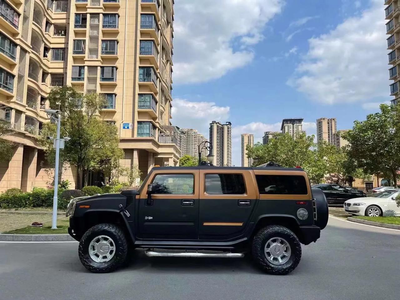 特嫁88米刚到08精品悍马h2黑外红内真皮顶棚五条新胎高低速四驱转换