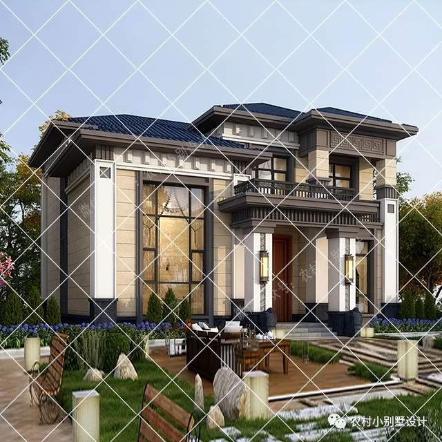 10套120平带挑空客厅二层农村别墅，外观高端大气