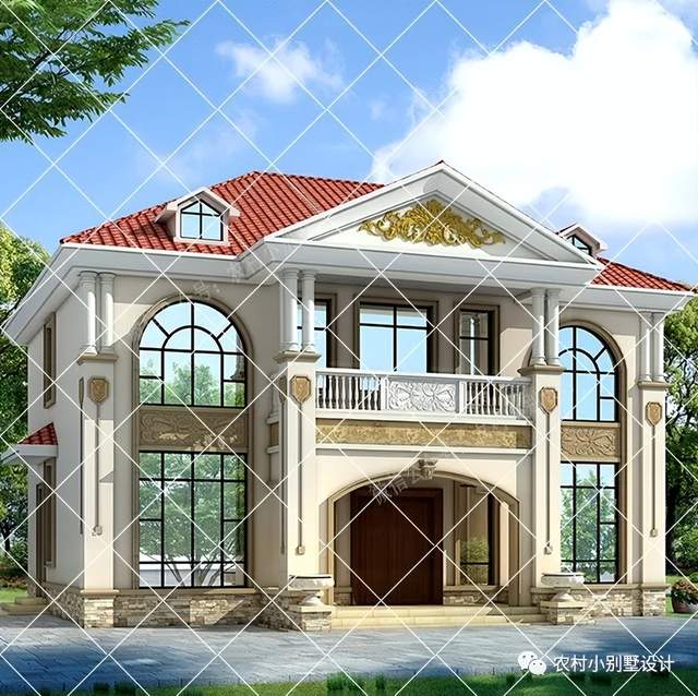 10套120平带挑空客厅二层农村别墅，外观高端大气