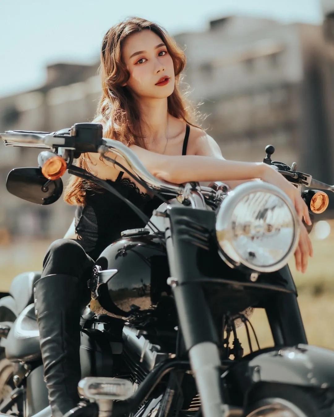 摩托车#哈雷戴维森机车美女哈雷戴维森(harley da