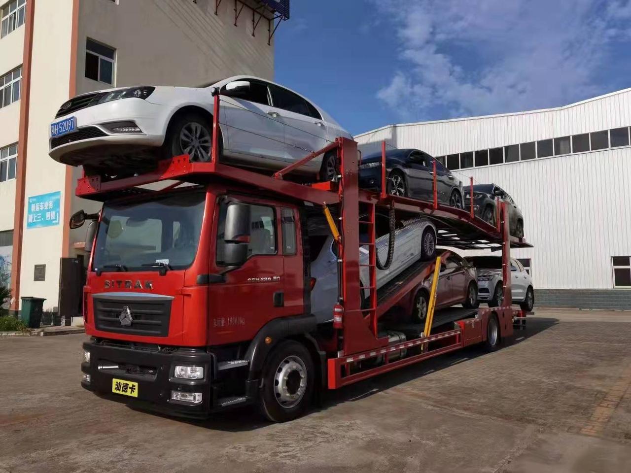 六位轿运车专利产品,中国重汽携手程力专汽,汕德卡轿运专用底盘
