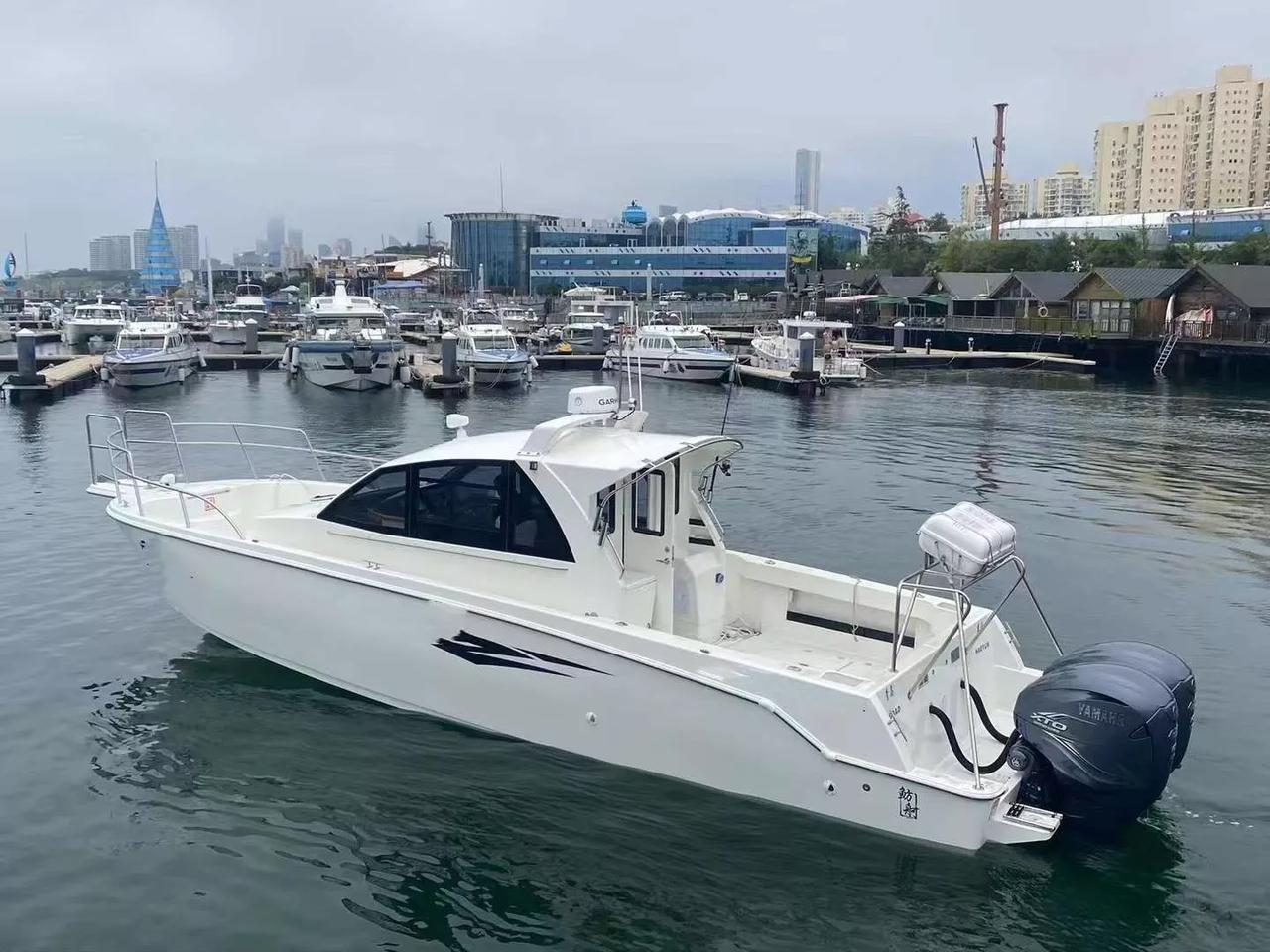 国产全新12米钓鱼艇,2台雅马哈300马力挂机