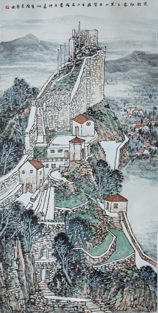 袁艺 《东欧印象四》中国画 136cm×68cm