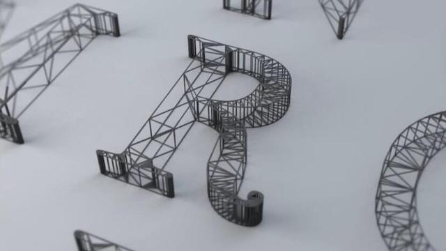 你见过但不知道怎么做的图，创意3D线框字体制作，C4D中级应用