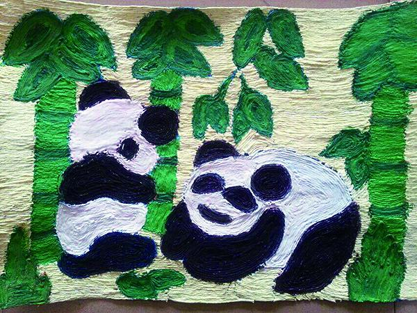 布做的手工贴画(纸巾粘贴画作品图片)