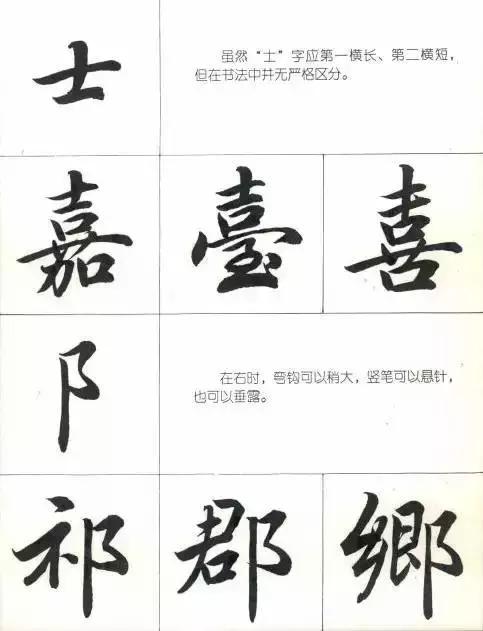 行楷结构口诀（写行楷的部首和结构技巧）(6)