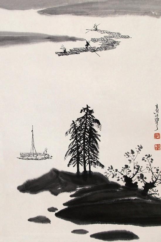 秦凌云写意山水画古色古香，充满活力插图