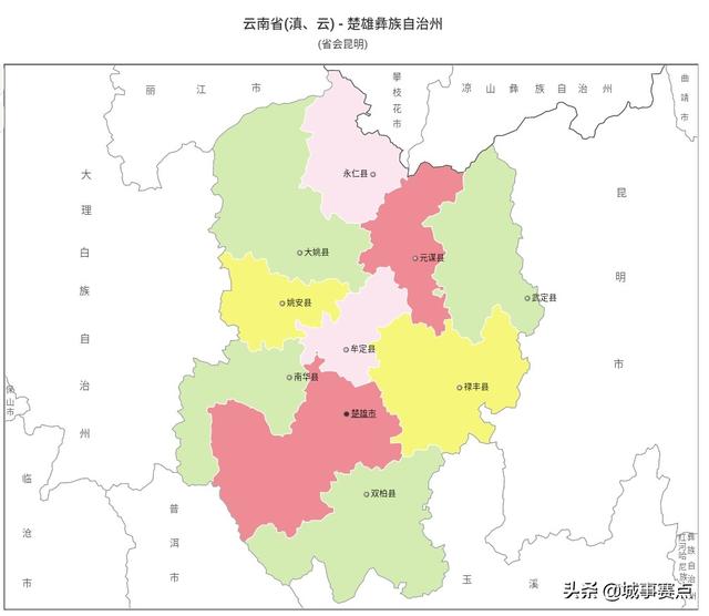 紅河哈尼族彝族自治州——4個縣級市蒙自市箇舊市開遠市彌勒市文山