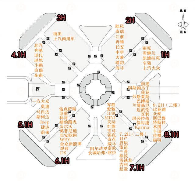 上海工程机械宝马展分布图