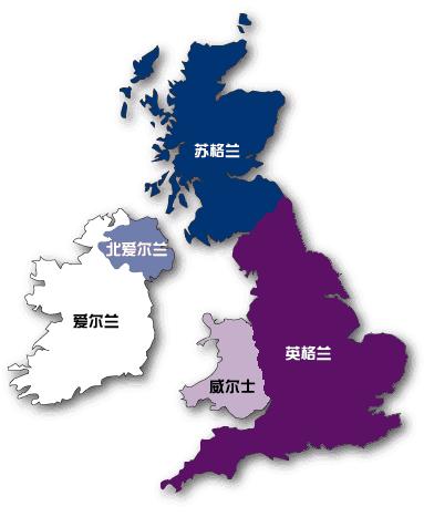 英国四个部分,英国四个部分地图