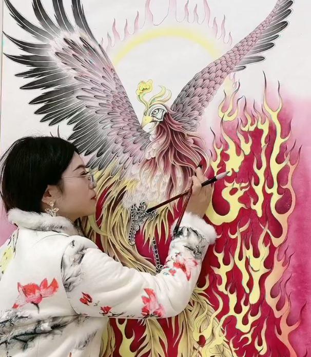 民间高手画凤凰,用毛笔画凤凰怎么画简单