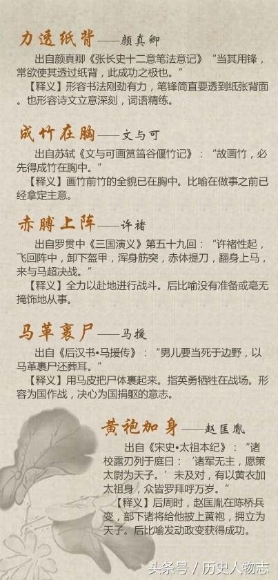 涨知识——五十个和中国历史人物有关的成语，你知道几个？