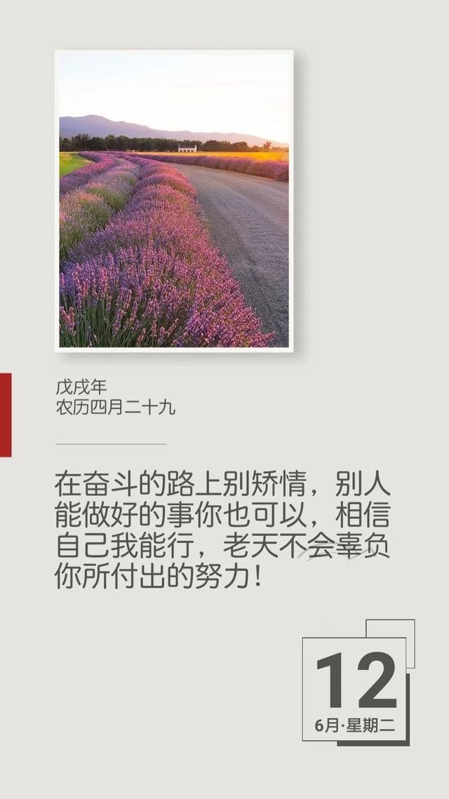 早安励志日签180612：对明天最好的准备就是今天做到最好