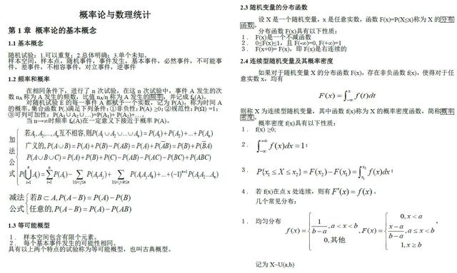 「经典打印版」考研数学(高数、线代、概率)最全知识点总结